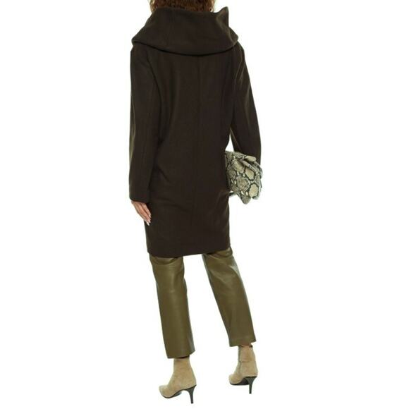 NEW DKNY Coat Jacket XL Wool Blend Shawl Collar Overcoat Lined Moss Green - Picture 2 of 9